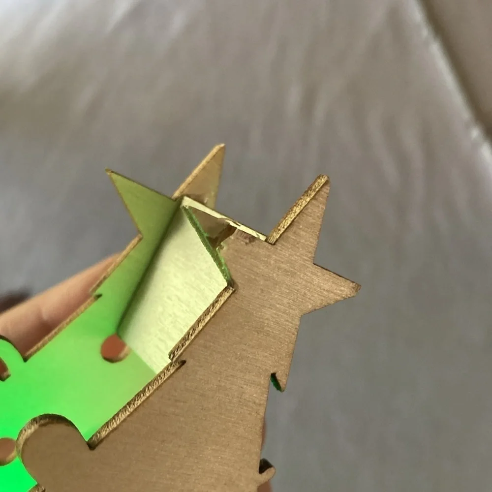 Christmas diy pre lit wood decor see pictures please with green light